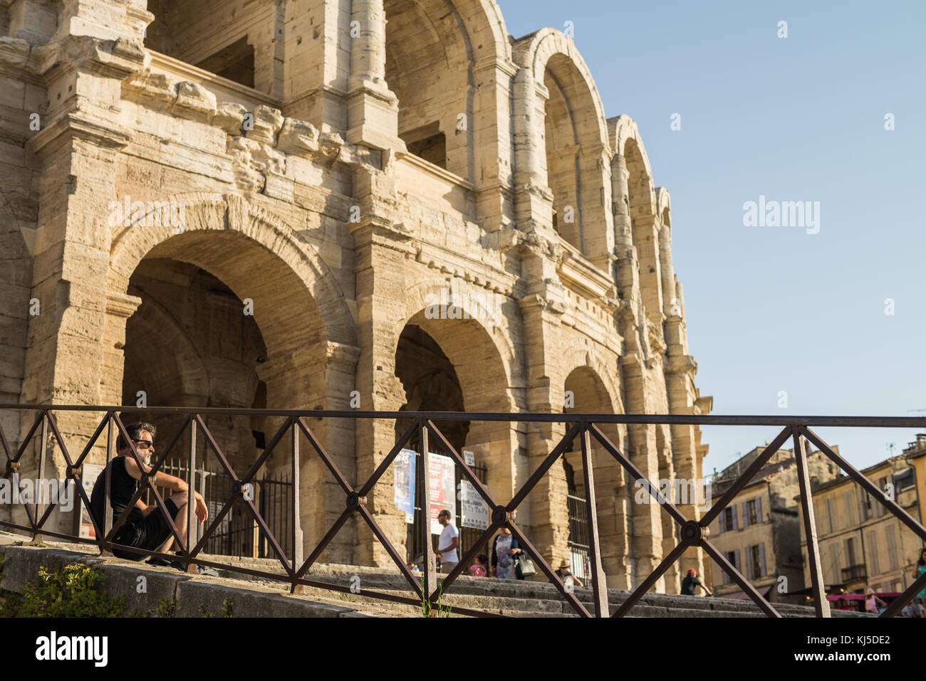 Roman amphitheater, Arles, Provence, France, Europe. Stock Photo
