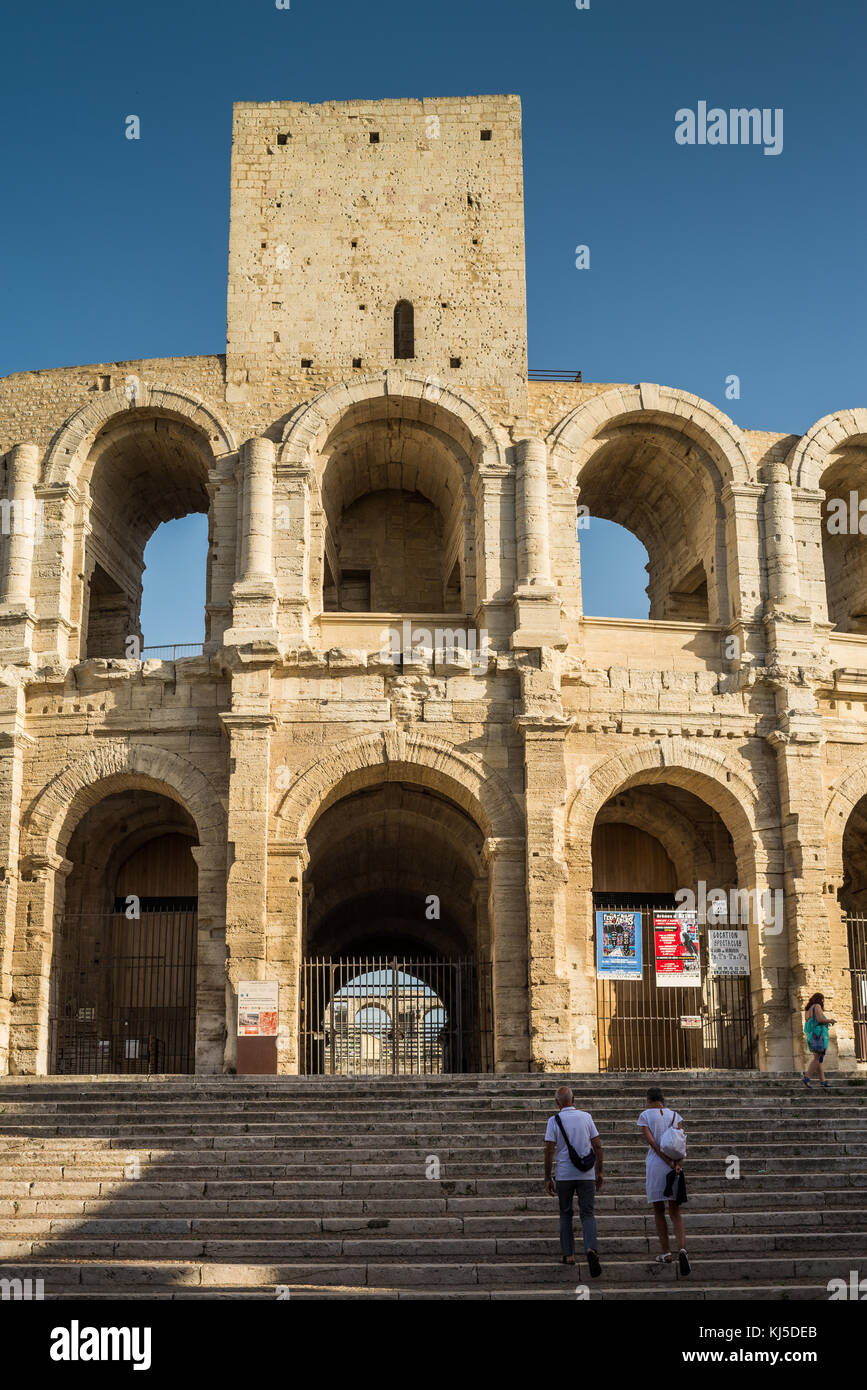 Roman amphitheater, Arles, Provence, France, Europe. Stock Photo