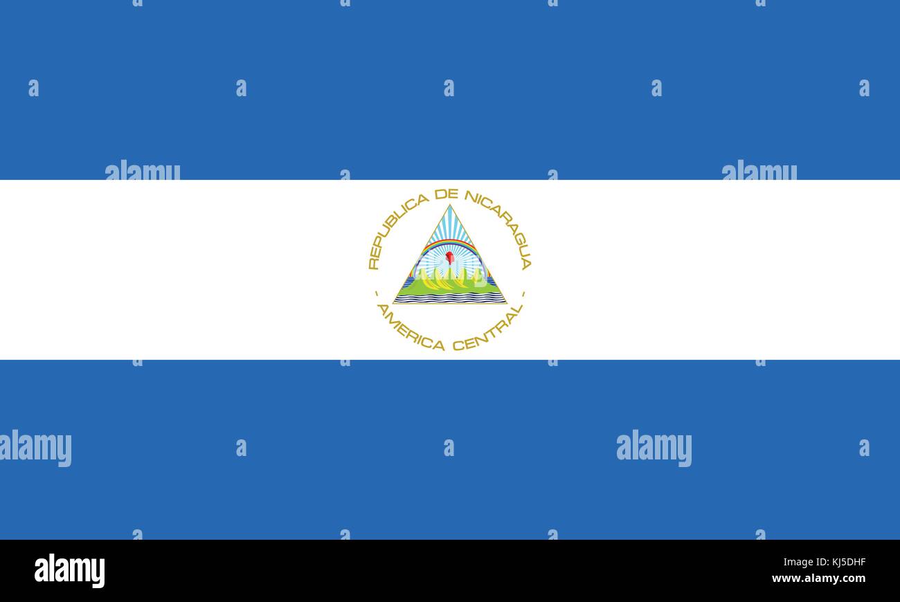 Official vector flag of Nicaragua . Stock Vector