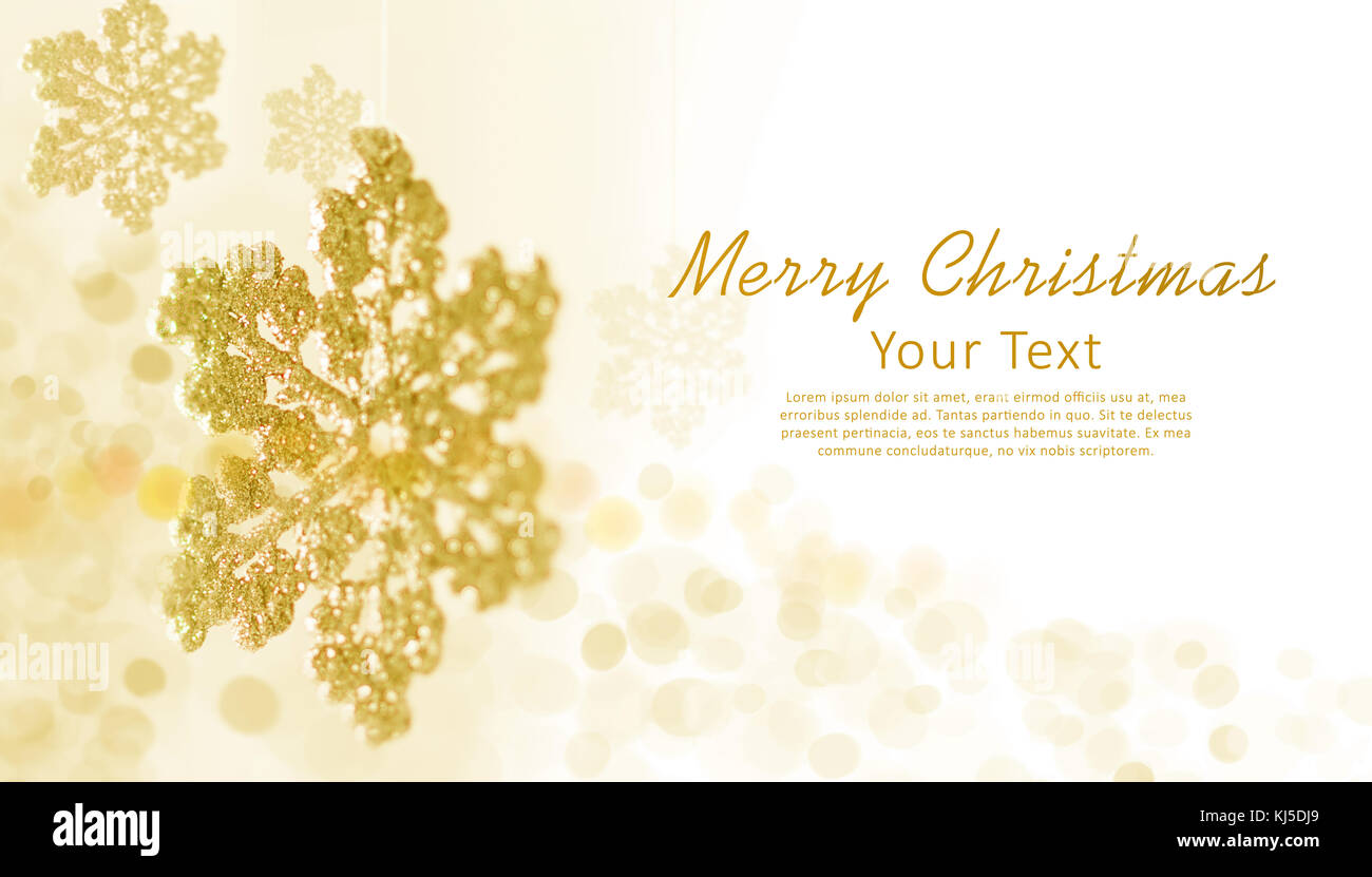 Christmas gold background with snowflakes and place for text Stock ...