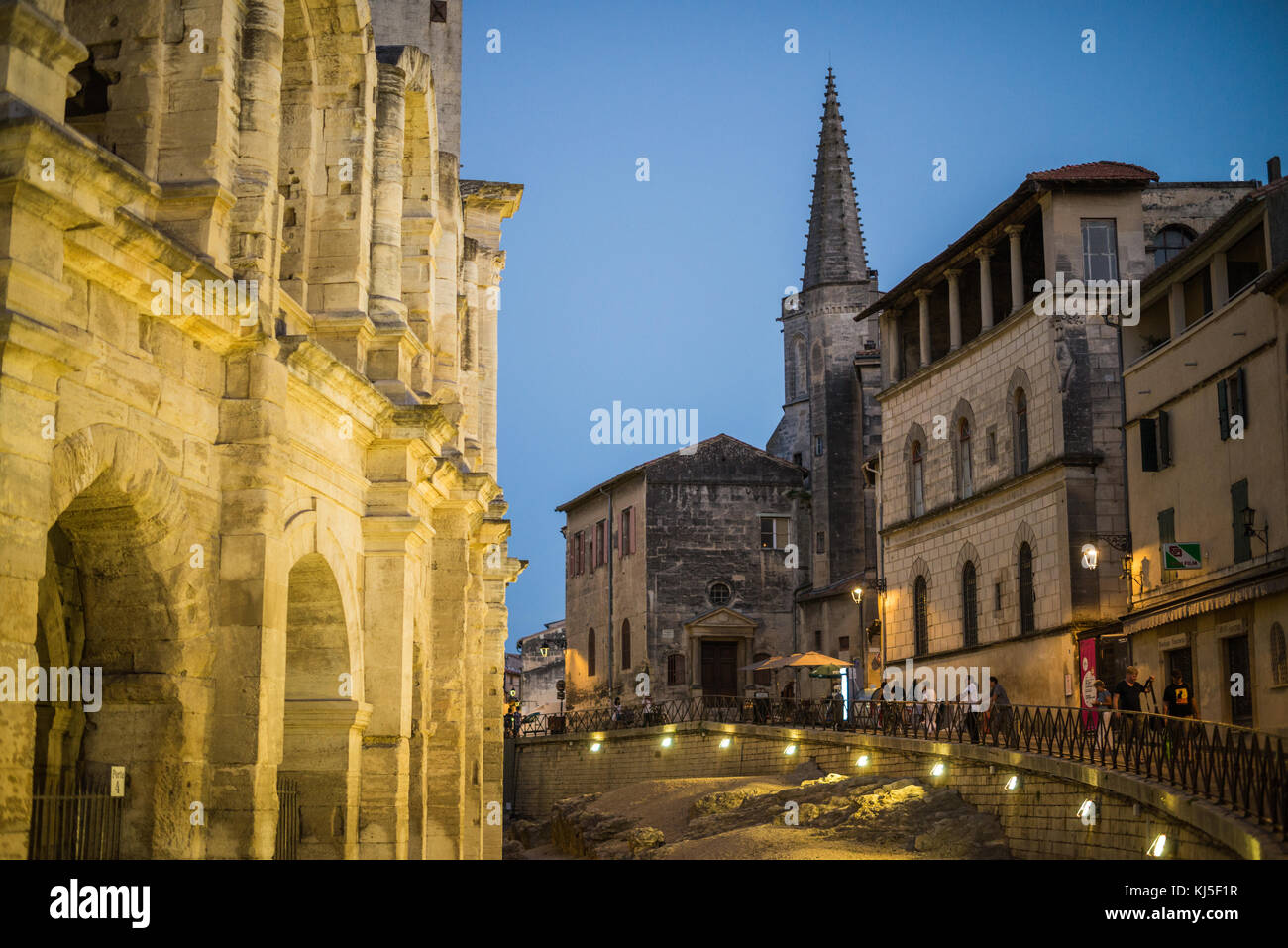 Roman amphitheater, Arles, Provence, France, Europe. Stock Photo