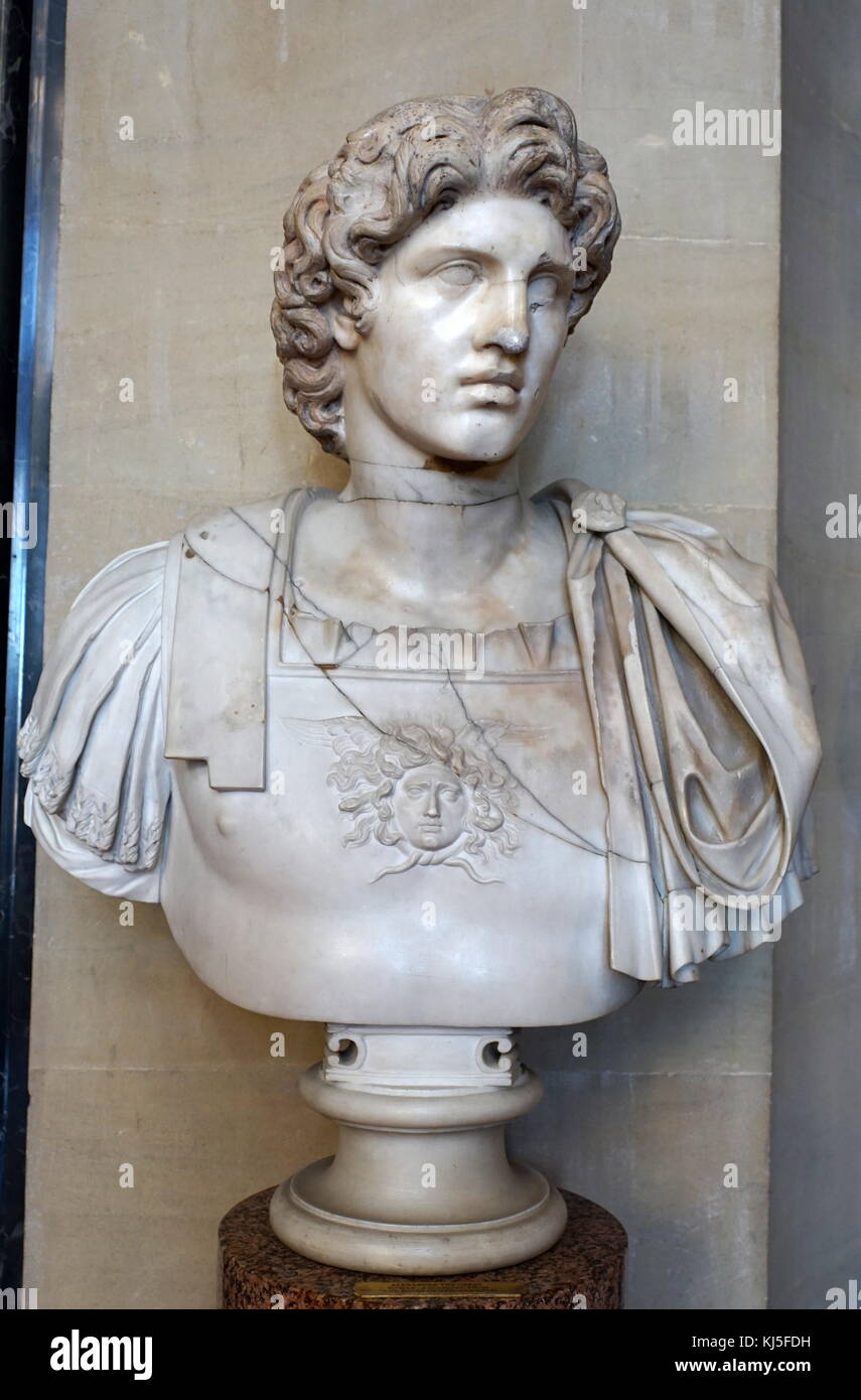 Marble bust of Alexander the Great (356323 BC), English 18th century
