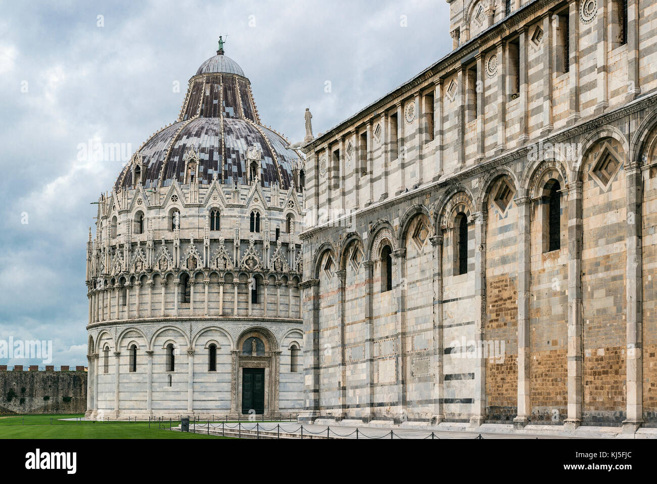Pisa Baptistery and Cathedral, Tuscany, Italy. Stock Photo