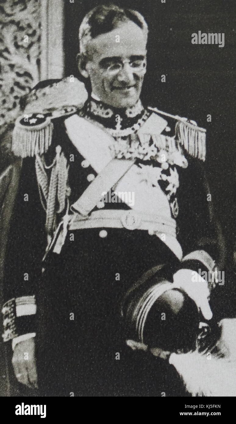 Alexander I (1888 – 1934) served as a prince regent of the Kingdom of Serbia from 1914 and later became King of Yugoslavia from 1921 to 1934 Stock Photo