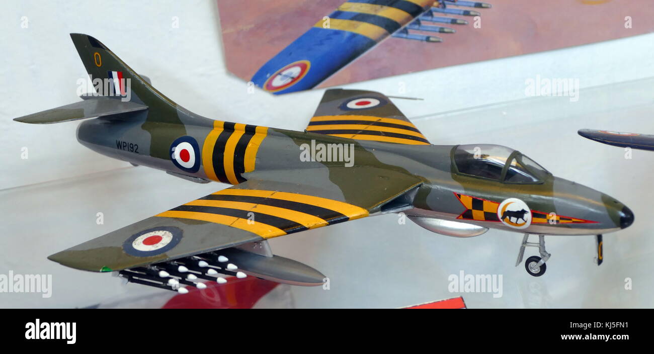Model of a Hunter F.5 used by the Royal Air Force during the Suez Crisis. Dated 20th Century Stock Photo