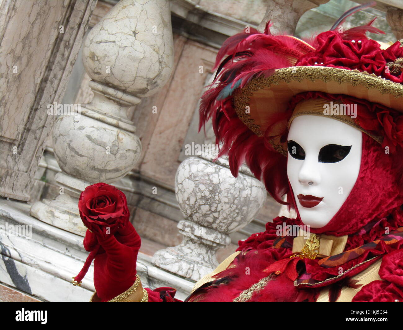 Costumed attendee at the Venice Carnival (Carnevale di Venezia), an ...