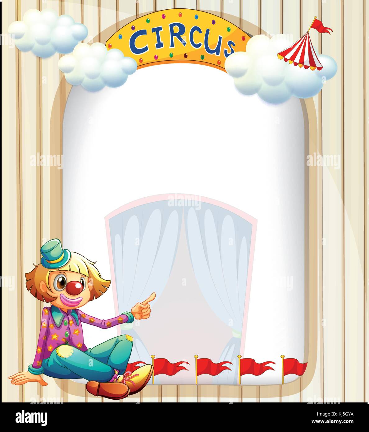 Illustration of an empty template with a clown Stock Vector Image & Art ...