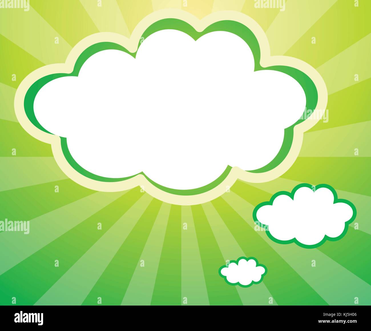 Illustration of an empty template in a cloud form Stock Vector