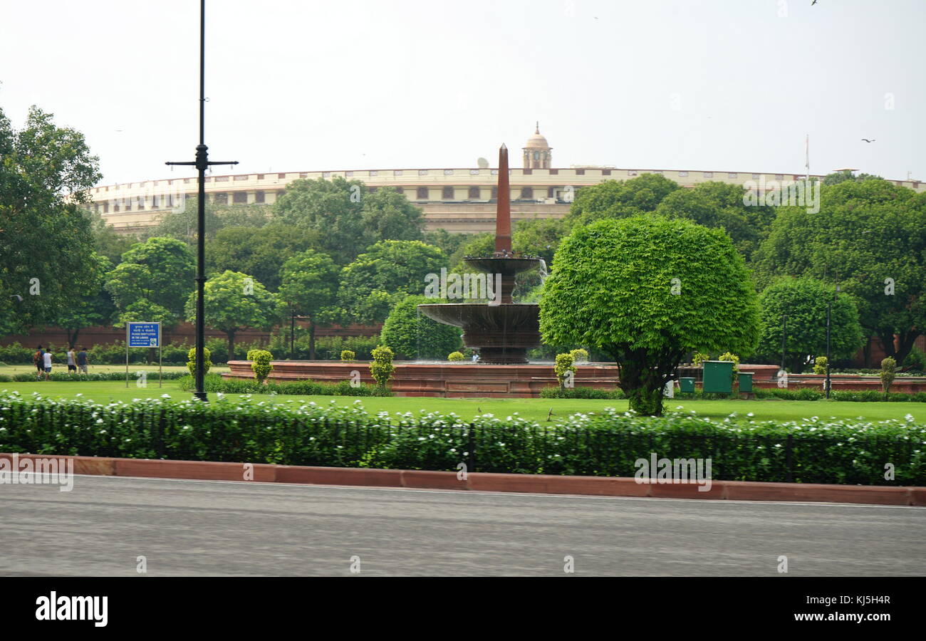 Lok Sabha (Lower House of India's Parliament), at Sansad Bhavan, Sansad Marg, New Delhi, India Stock Photo
