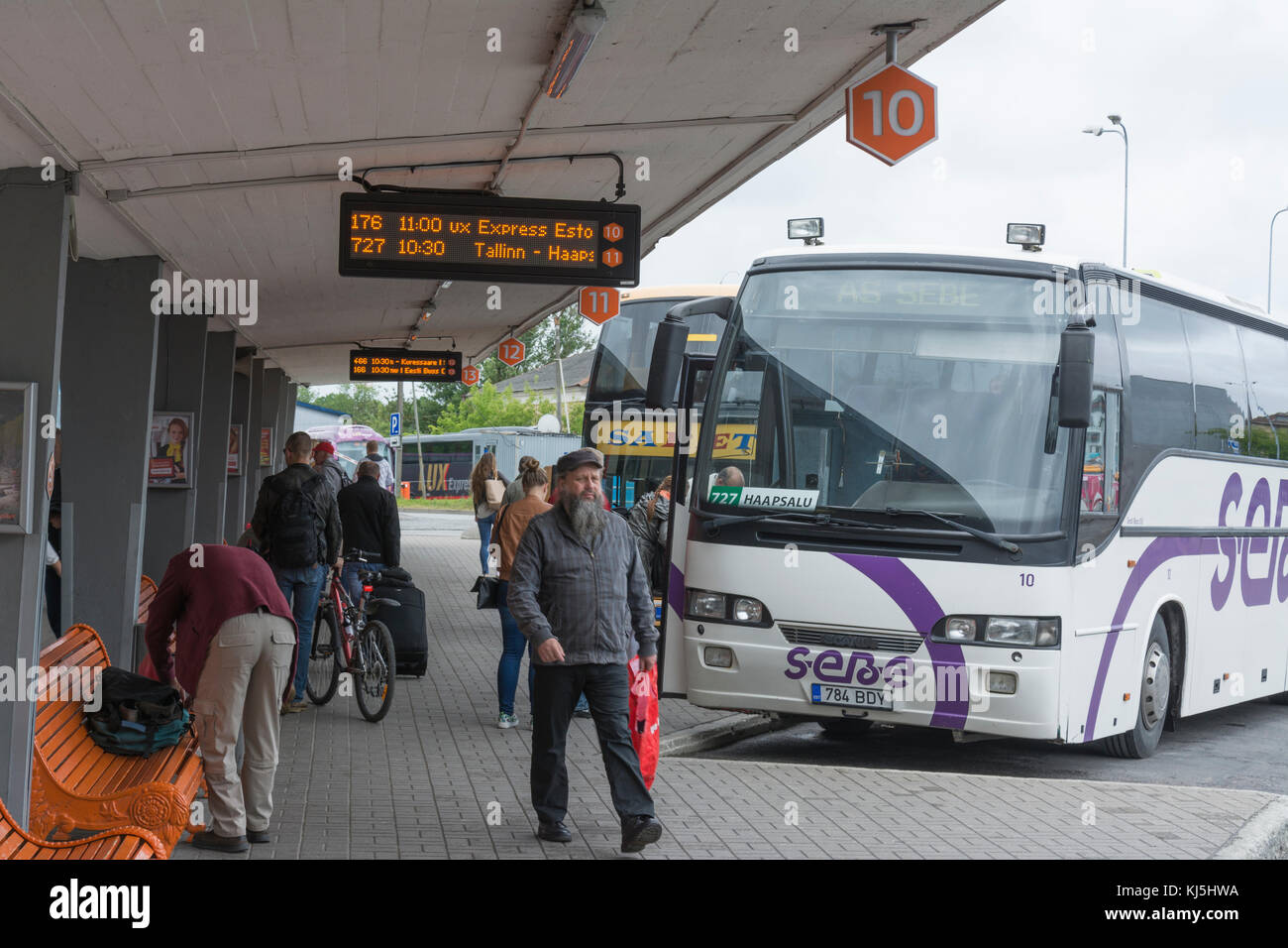 Buses At Platforms At Tallinn Bus Station Stock Photo 166080918