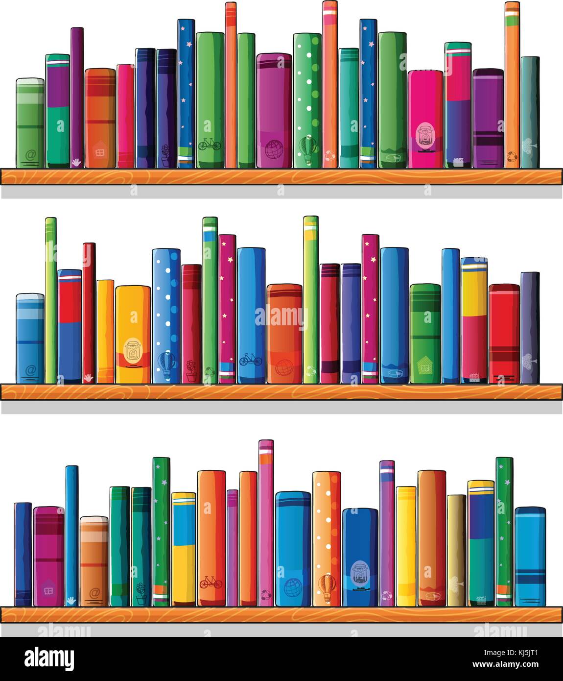 Illustration Of The Wooden Shelves With Books On A White Background Stock Vector Image Art Alamy