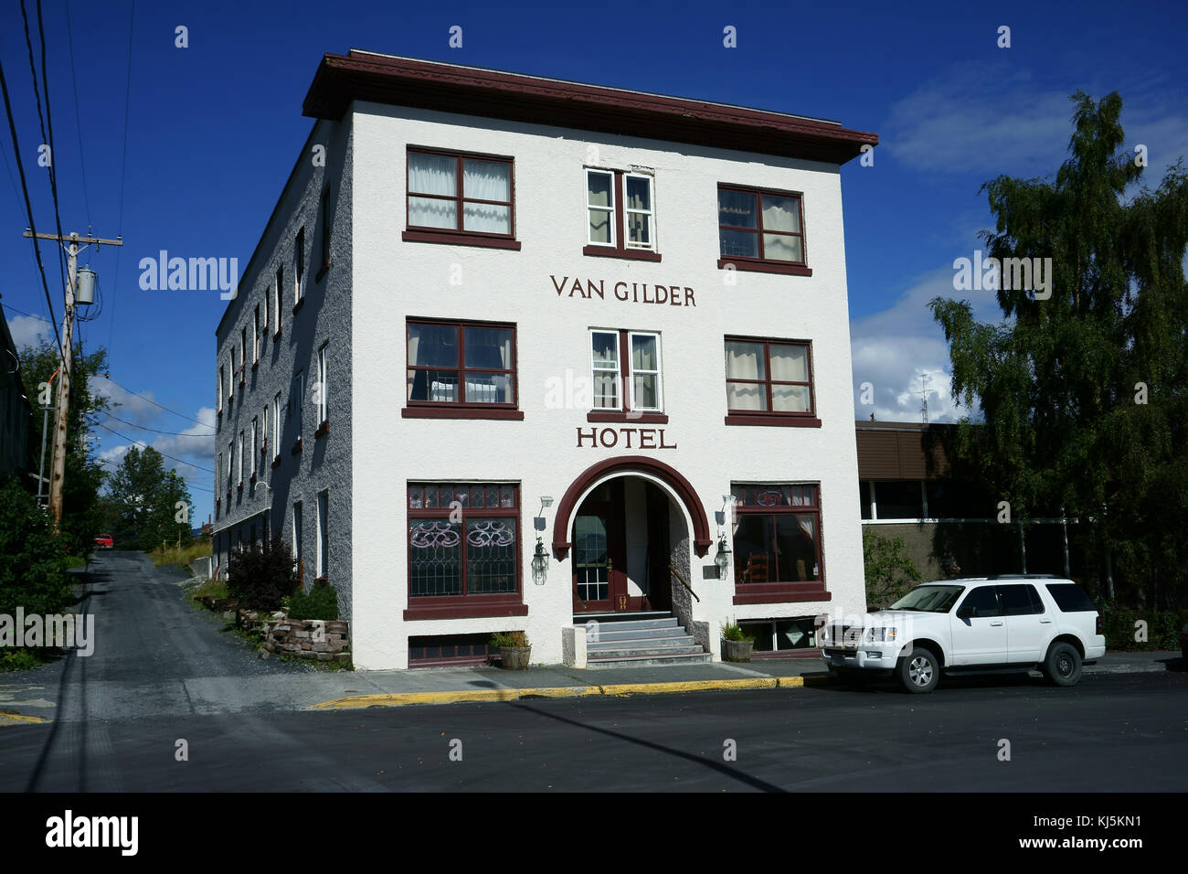 Historic Van Gilder Hotel, Seward, Kenai Peninsula, Alaska Stock Photo