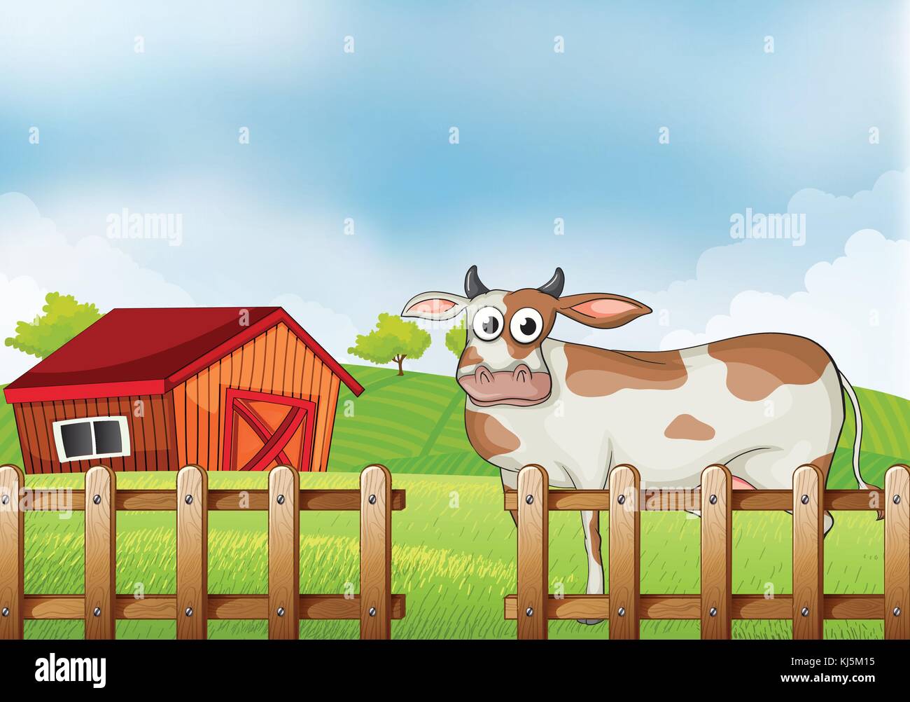 Farmer milking cow Stock Vector Images - Alamy