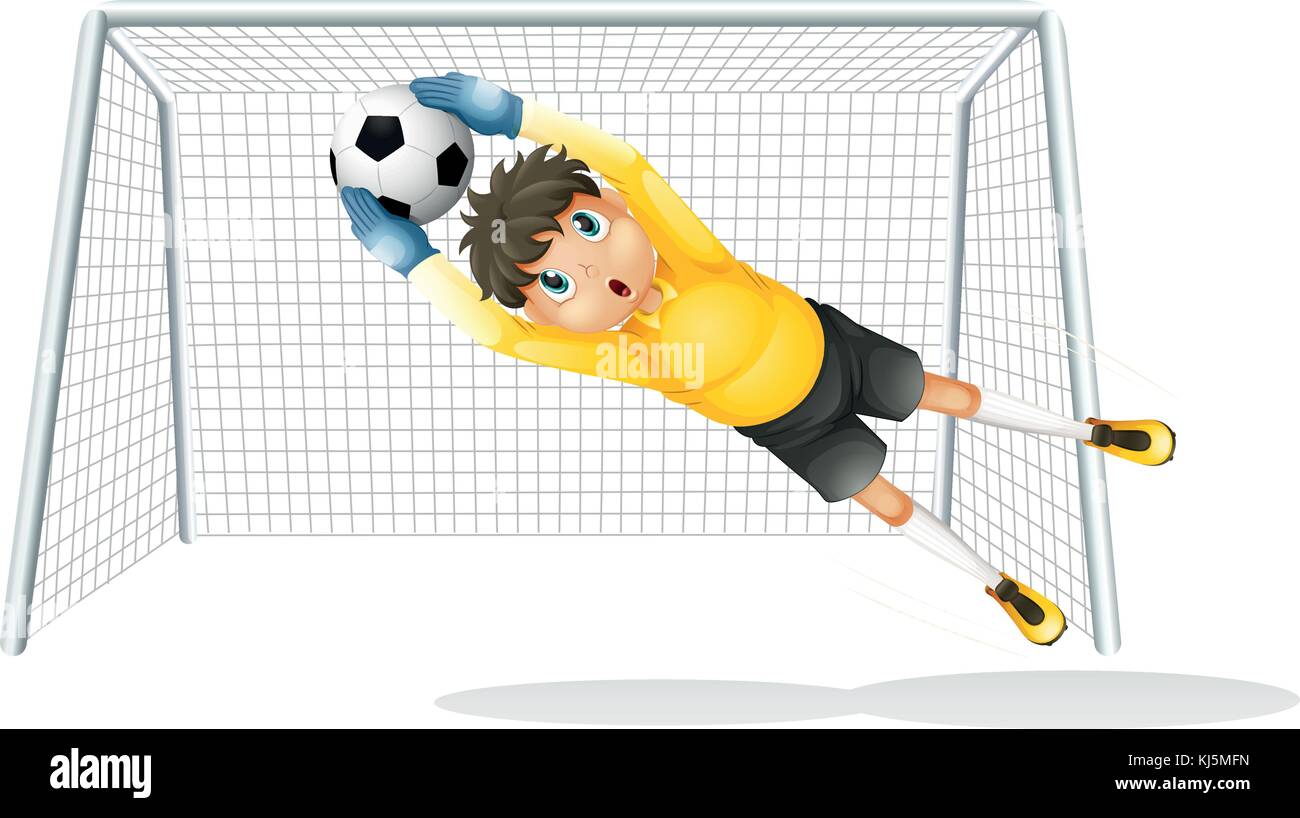 Boy kicking a ball at goal Stock Vector Images Alamy
