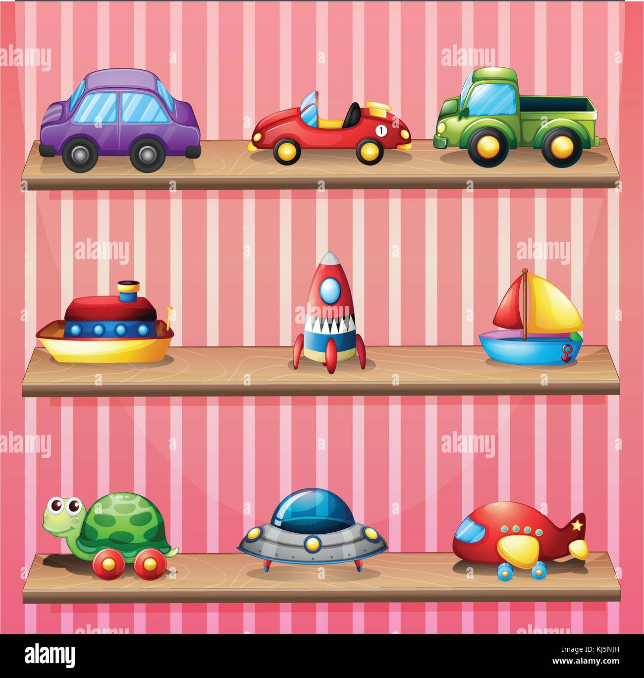 Illustration of a collection of toys Stock Vector