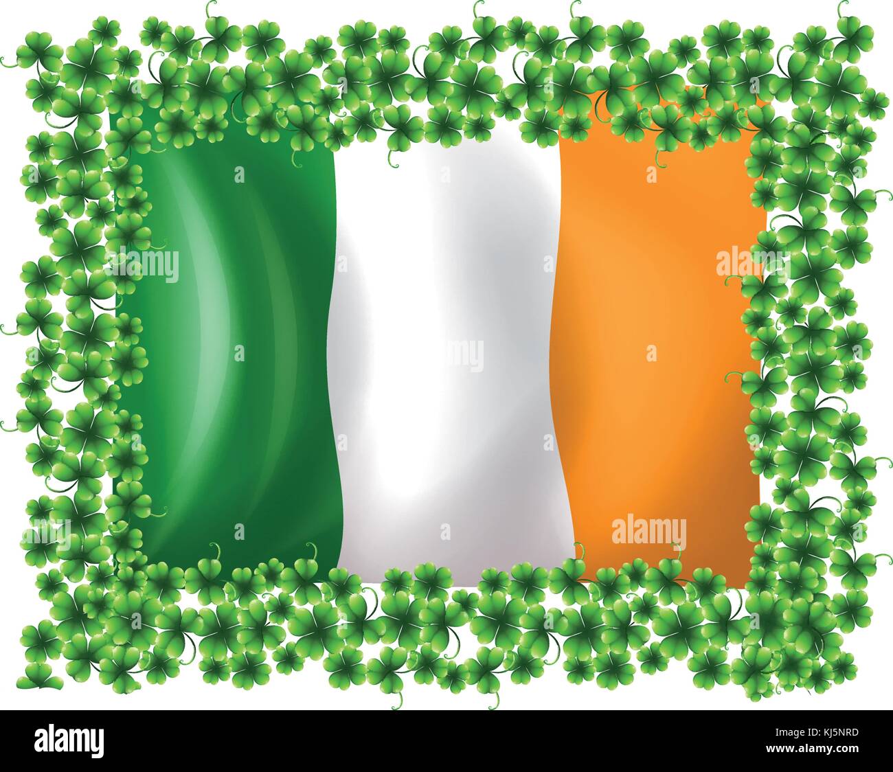Illustration of a framed flag of Ireland on a white background Stock ...