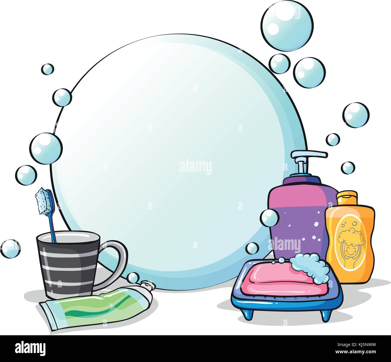 Illustration of the things needed for grooming on a white background Stock Vector