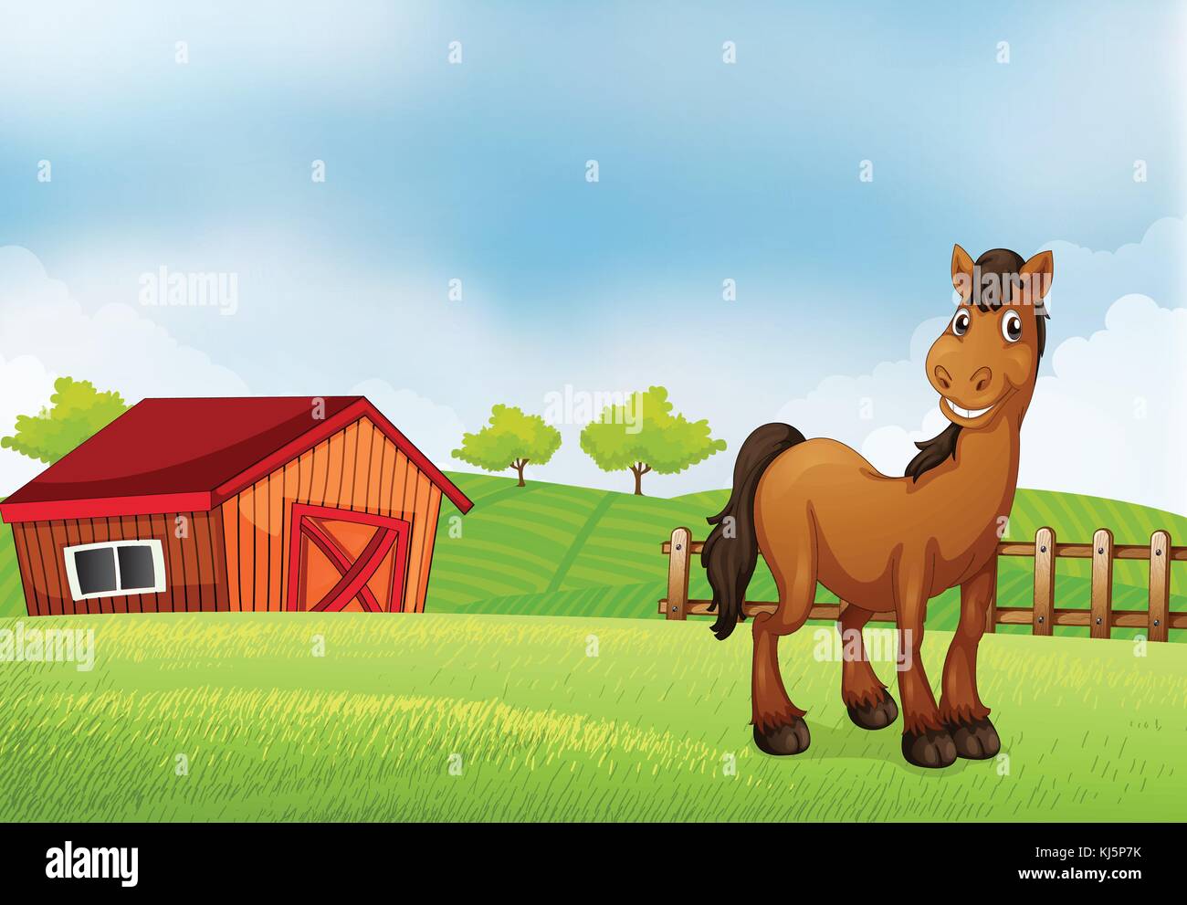 Illustration of a horse at the farm Stock Vector Image & Art - Alamy