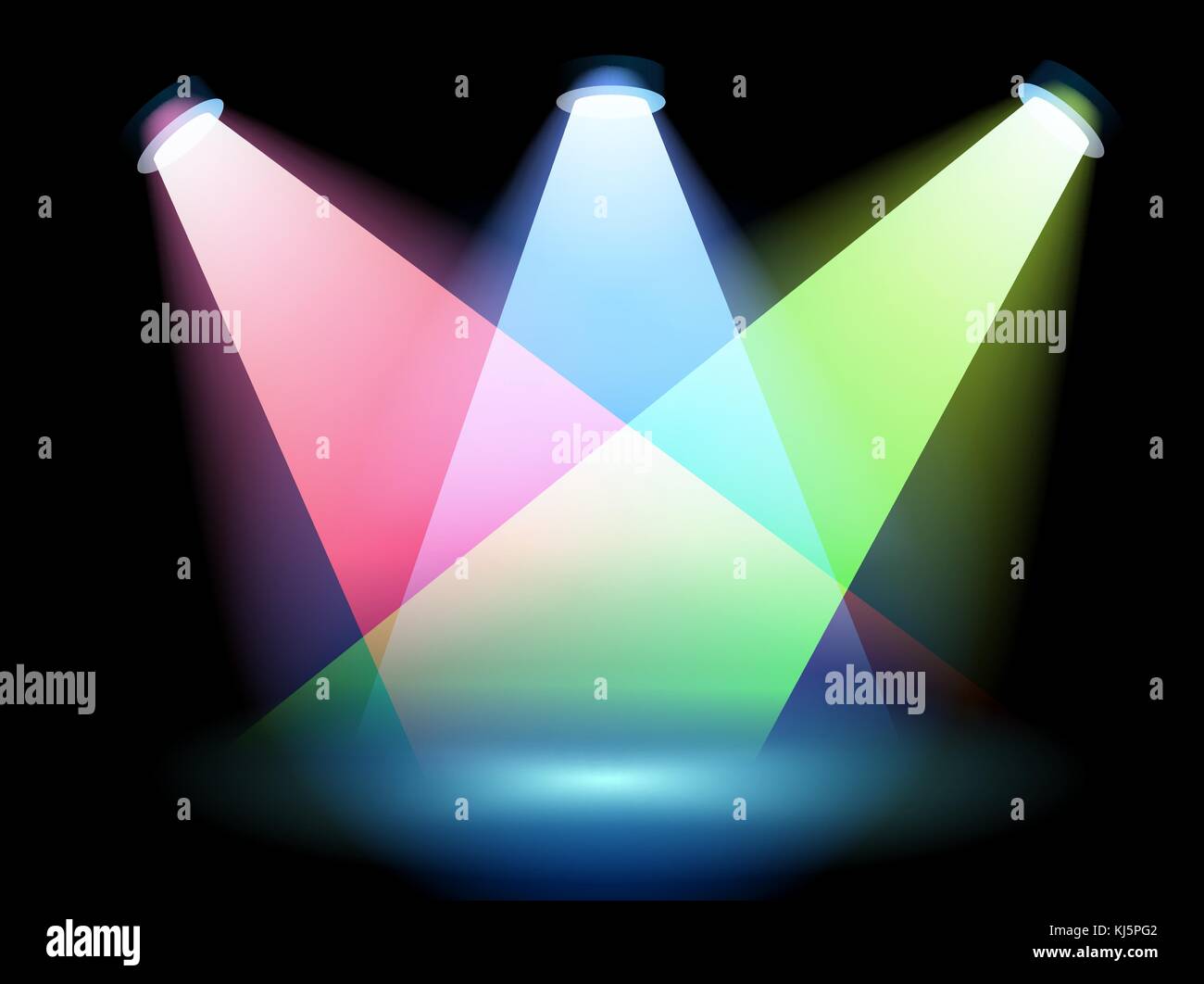 Illustration of the three colorful spotlights Stock Vector Image & Art - Alamy