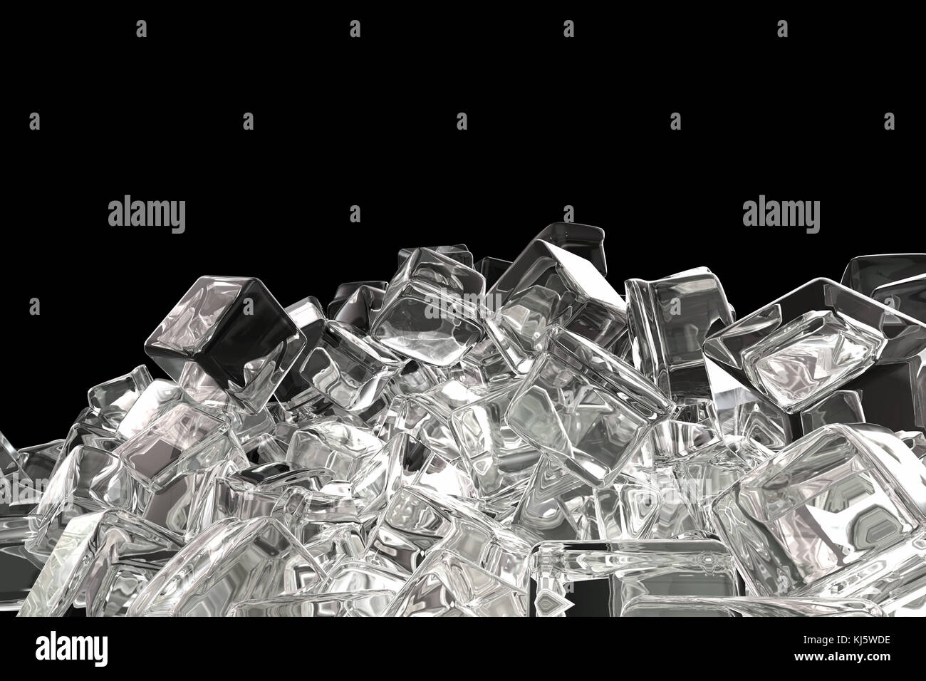 Ice cubes isolated on black background 3d illustration Stock Photo - Alamy