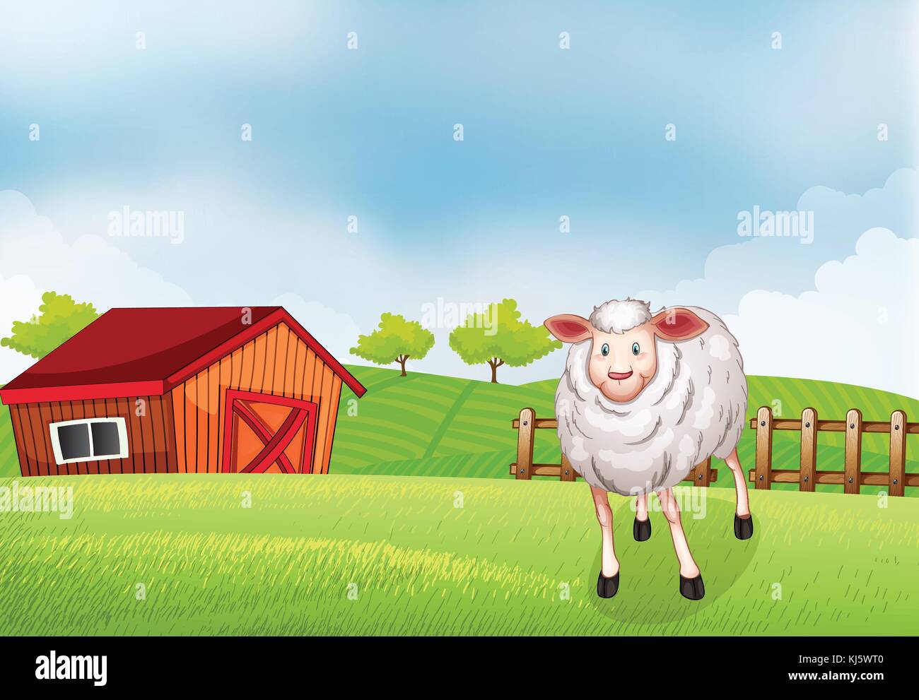 Illustrtaion of a sheep at the farm Stock Vector Image & Art - Alamy