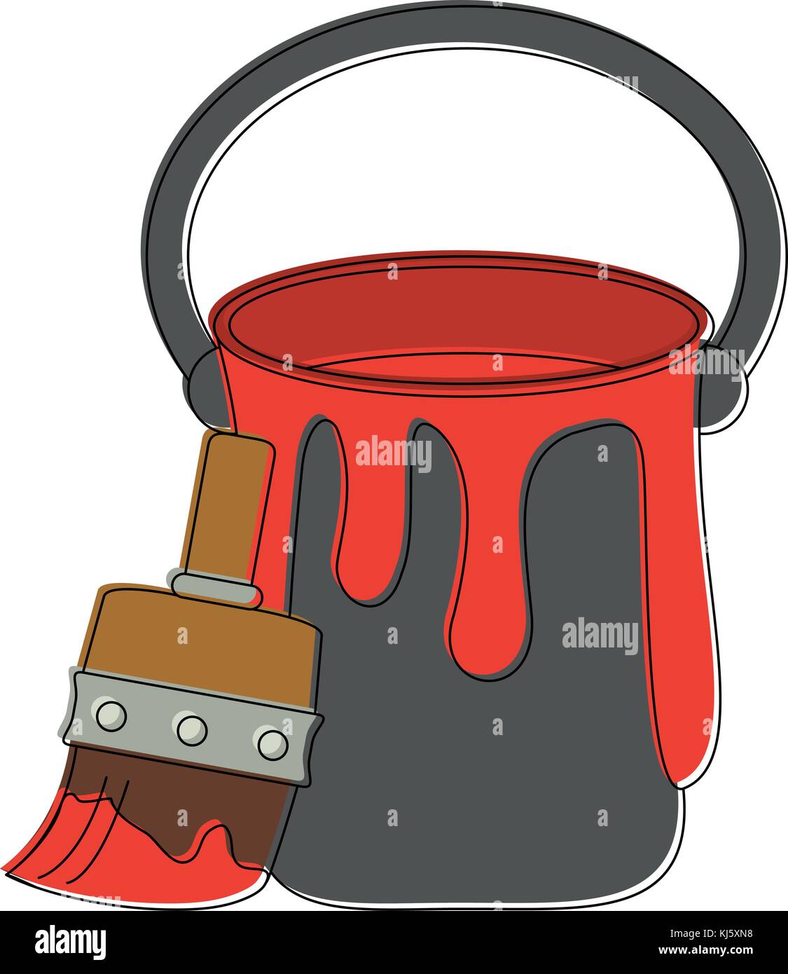 Paint brush and bucket Stock Vector Image & Art Alamy