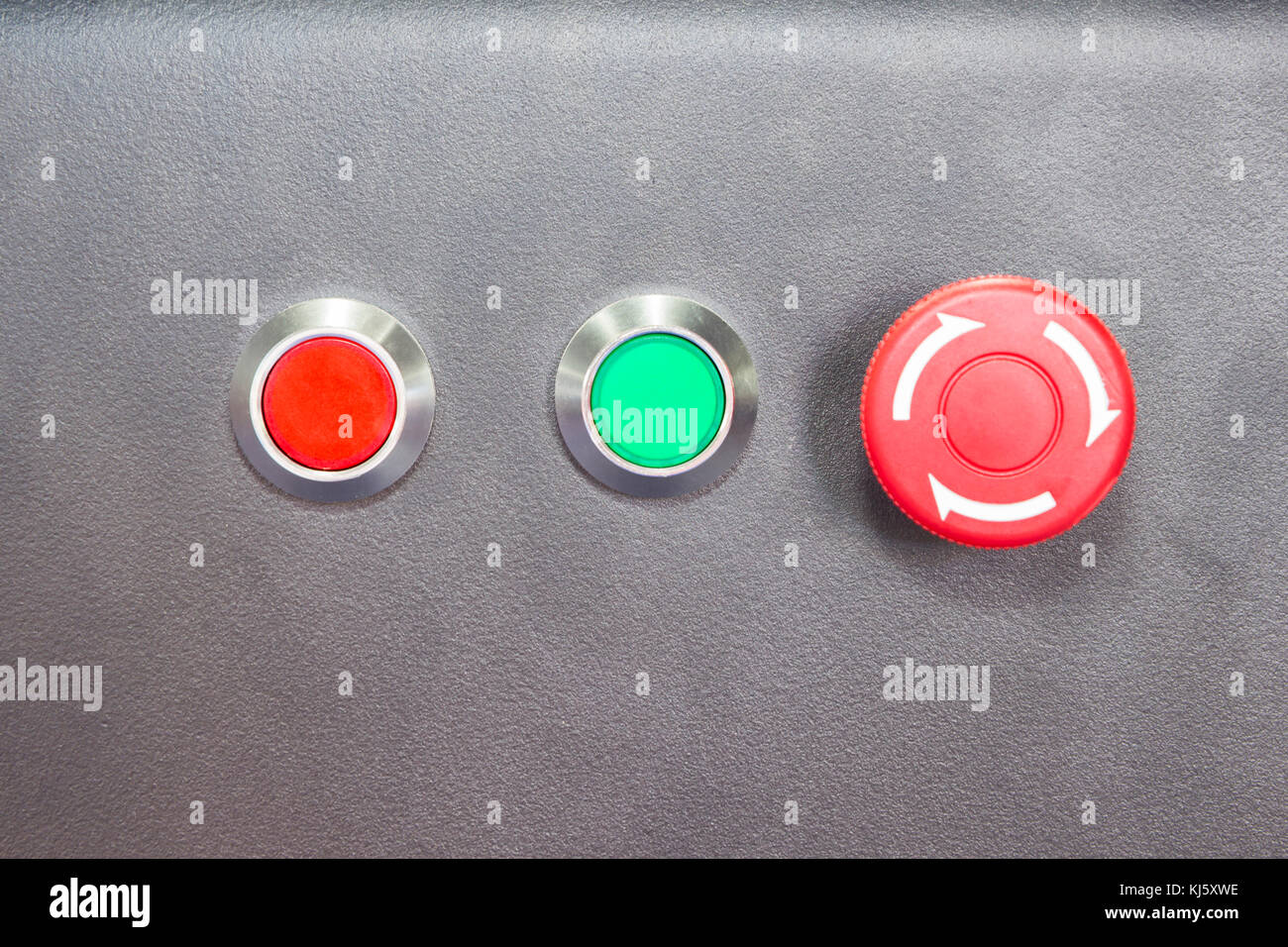 On ,Off, and emergency stop button ; selective focus Stock Photo - Alamy