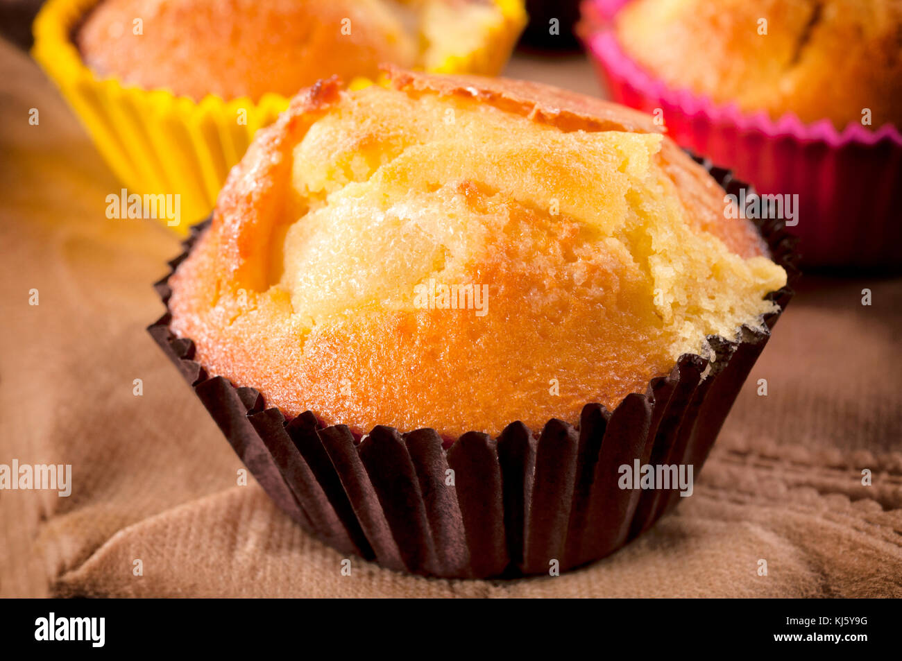 Fresh homemade muffins in the cups Stock Photo Alamy