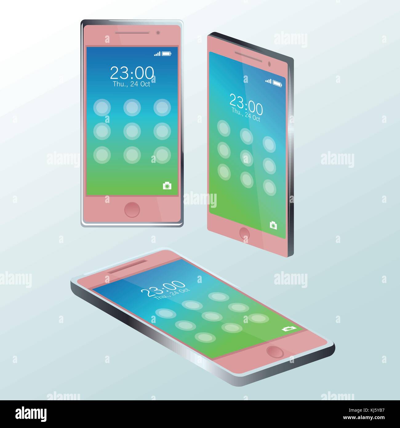 Smartphones Mobile technology Stock Vector Image & Art - Alamy