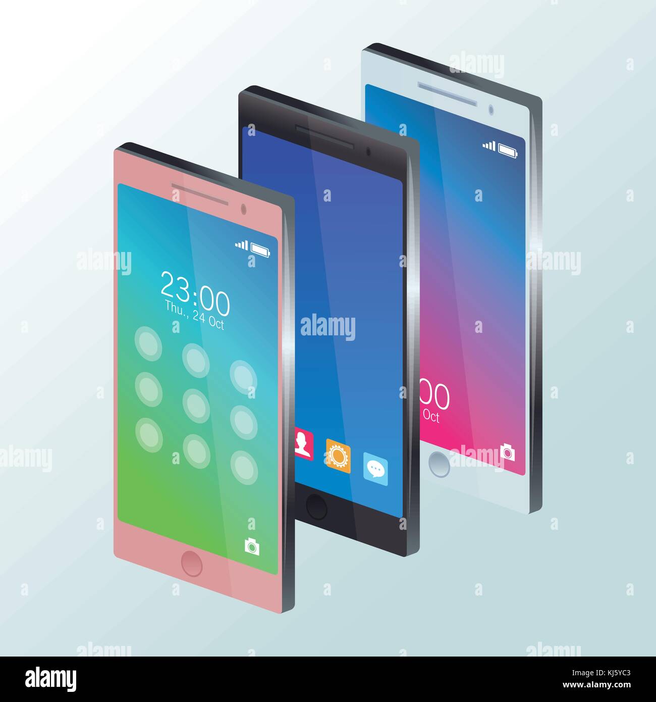 Smartphones Mobile technology Stock Vector Image & Art - Alamy