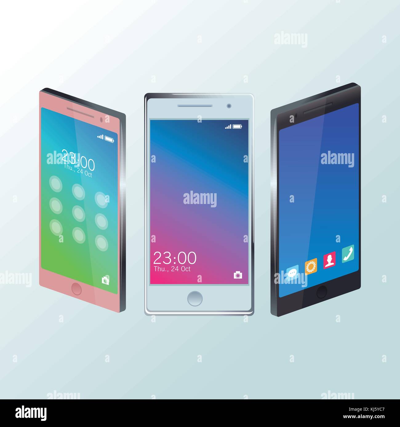 Smartphones Mobile technology Stock Vector Image & Art - Alamy