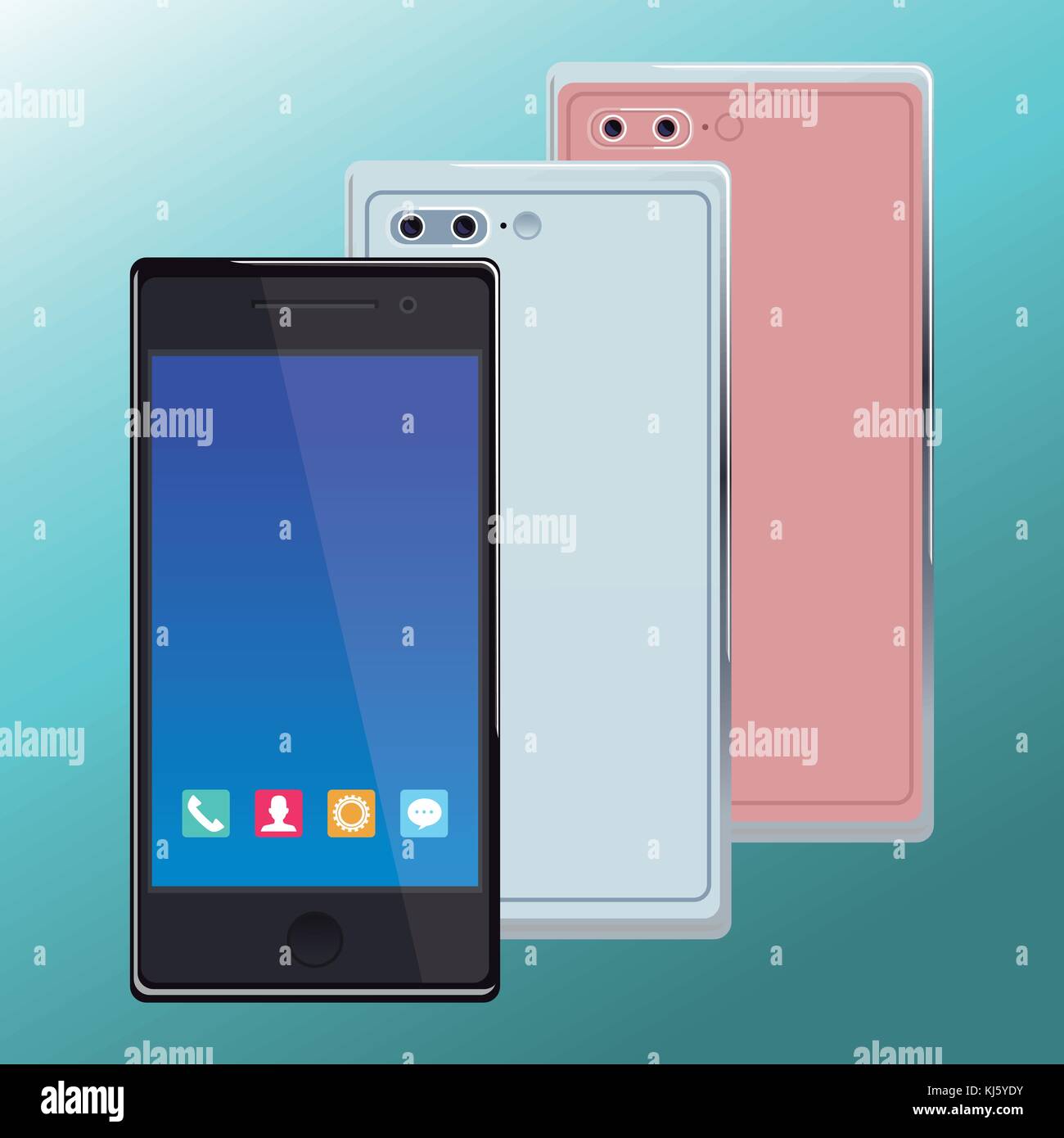 Smartphones Mobile technology Stock Vector Image & Art - Alamy