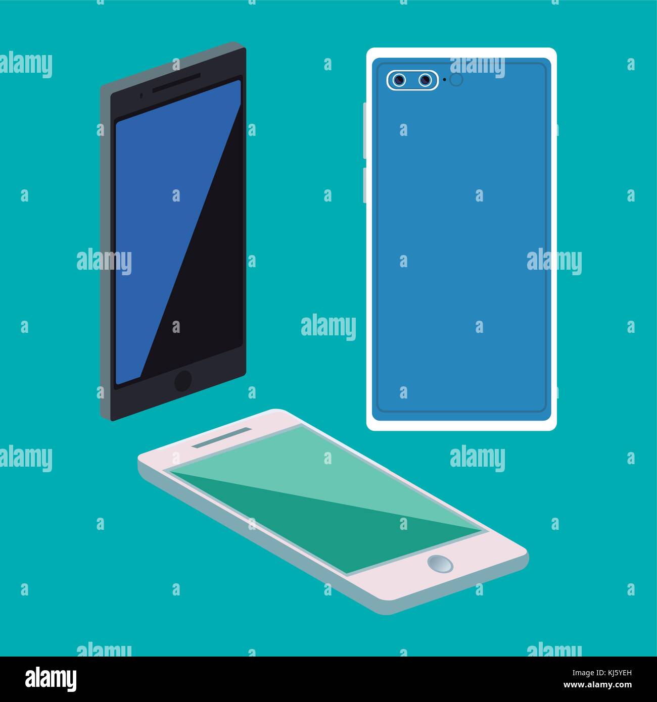 Smartphones Mobile technology Stock Vector Image & Art - Alamy