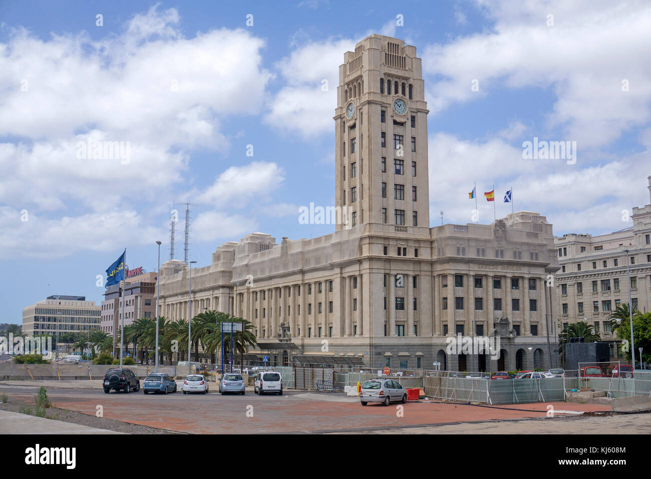 Palacio Insular de Tenerife, goverment and  administration building at Place d'Espagne, Santa Cruz de Tenerife, Tenerife island, Canary islands, Spain Stock Photo