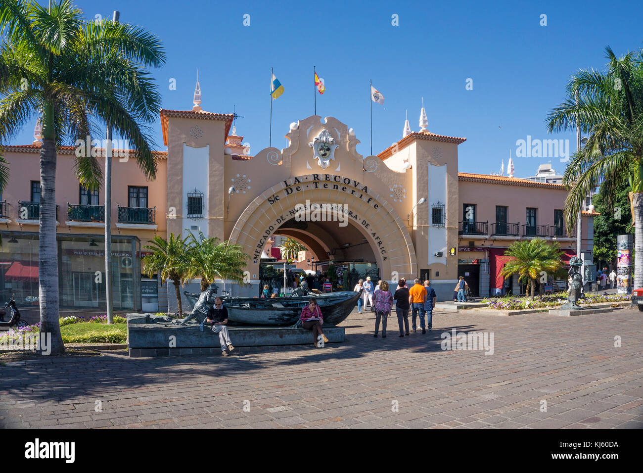 Entrance of Mercado Nuestra Senora de Africa, town market at Santa Cruz de Tenerife, Tenerife island, Canary islands, Spain Stock Photo