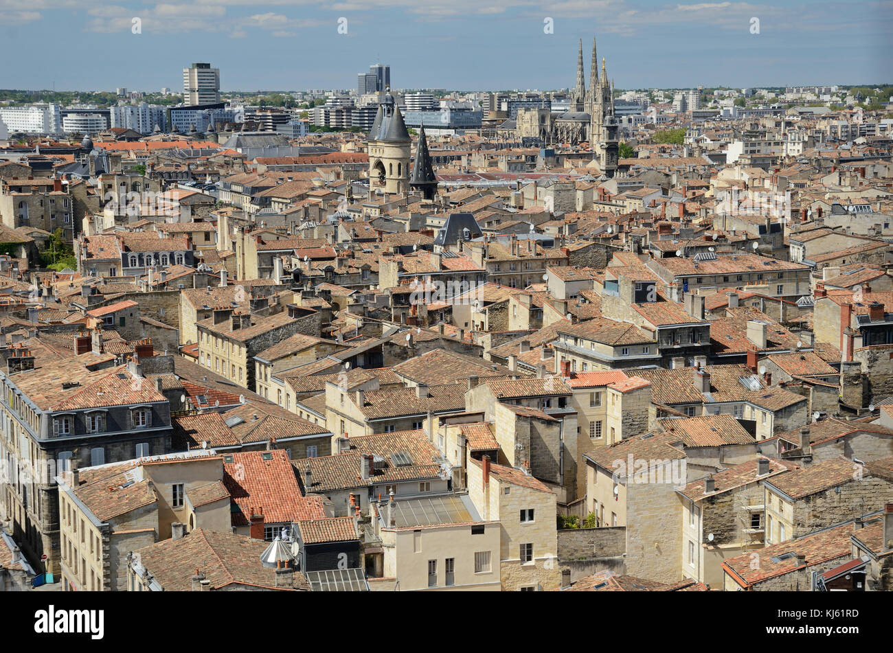 Panorama of the French city Bordeaux from above Stock Photo