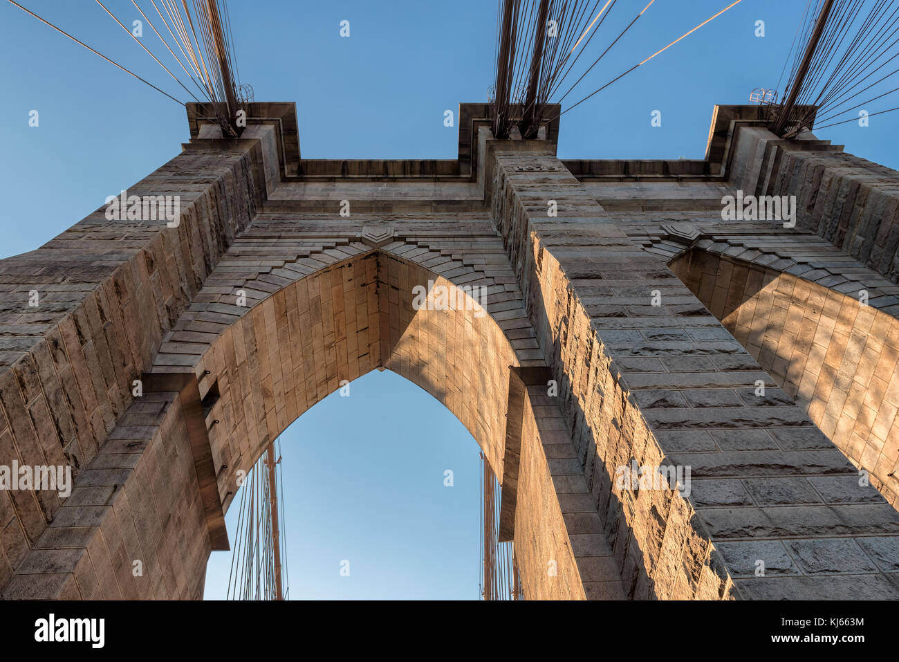 Brooklyn Bridge at sunset in New York Stock Photo - Alamy