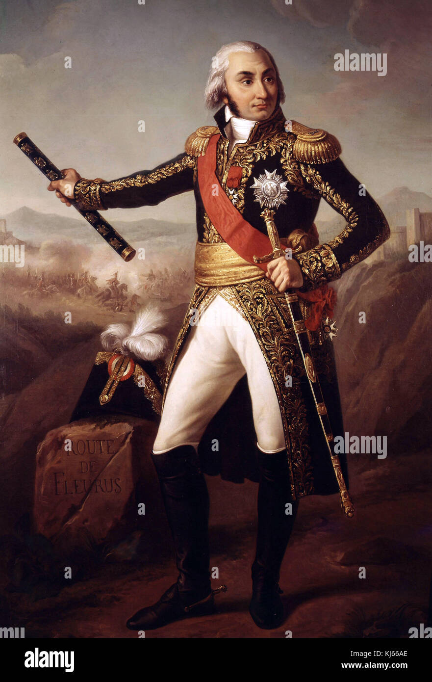 Eugène Louis Charpentier  -  Portrait of Jean-Baptiste, Count Jourdan  marshal of the Empire Stock Photo