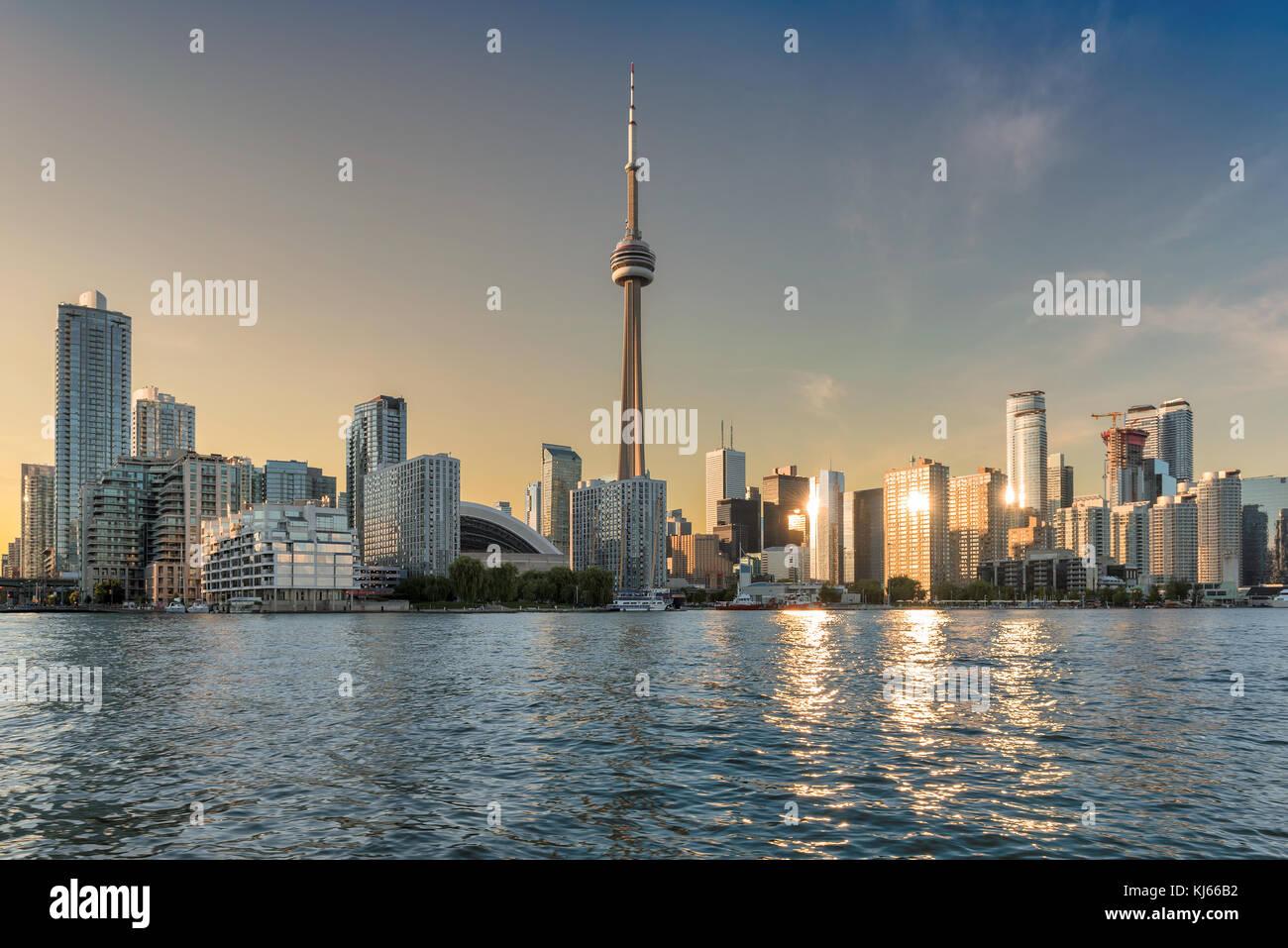 Beautiful Toronto skyline at sunset. Stock Photo