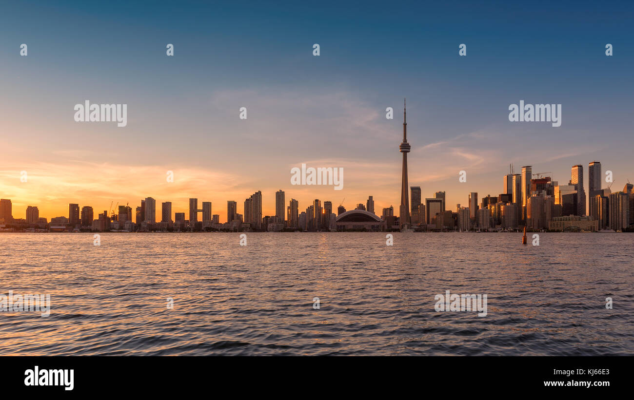 Beautiful Toronto skyline at sunset. Stock Photo