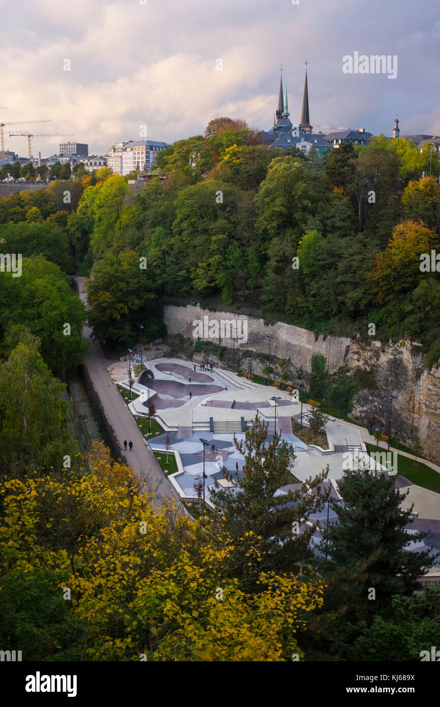 Skatepark Péitruss Ville de Luxembourg Stock Photo