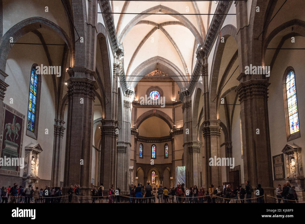 Interior of the cathedral 'Santa Maria del Fiore' in Florence. Stock Photo