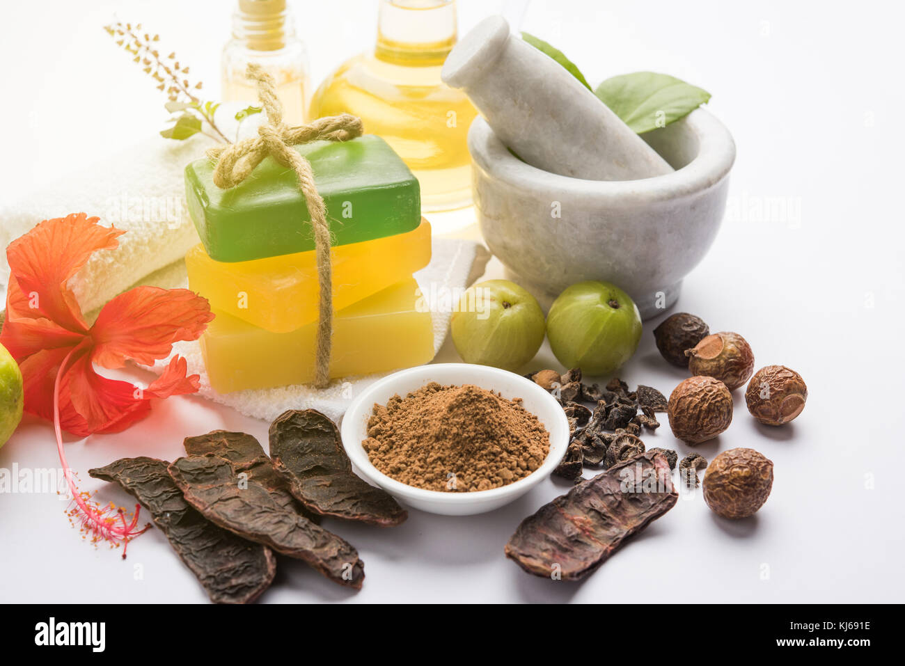 Indian Ayurvedic Soap or Handmade bathsoap with Herbs like shikakai