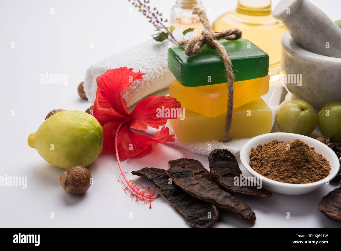 Indian Ayurvedic Soap or Handmade bathsoap with Herbs like shikakai