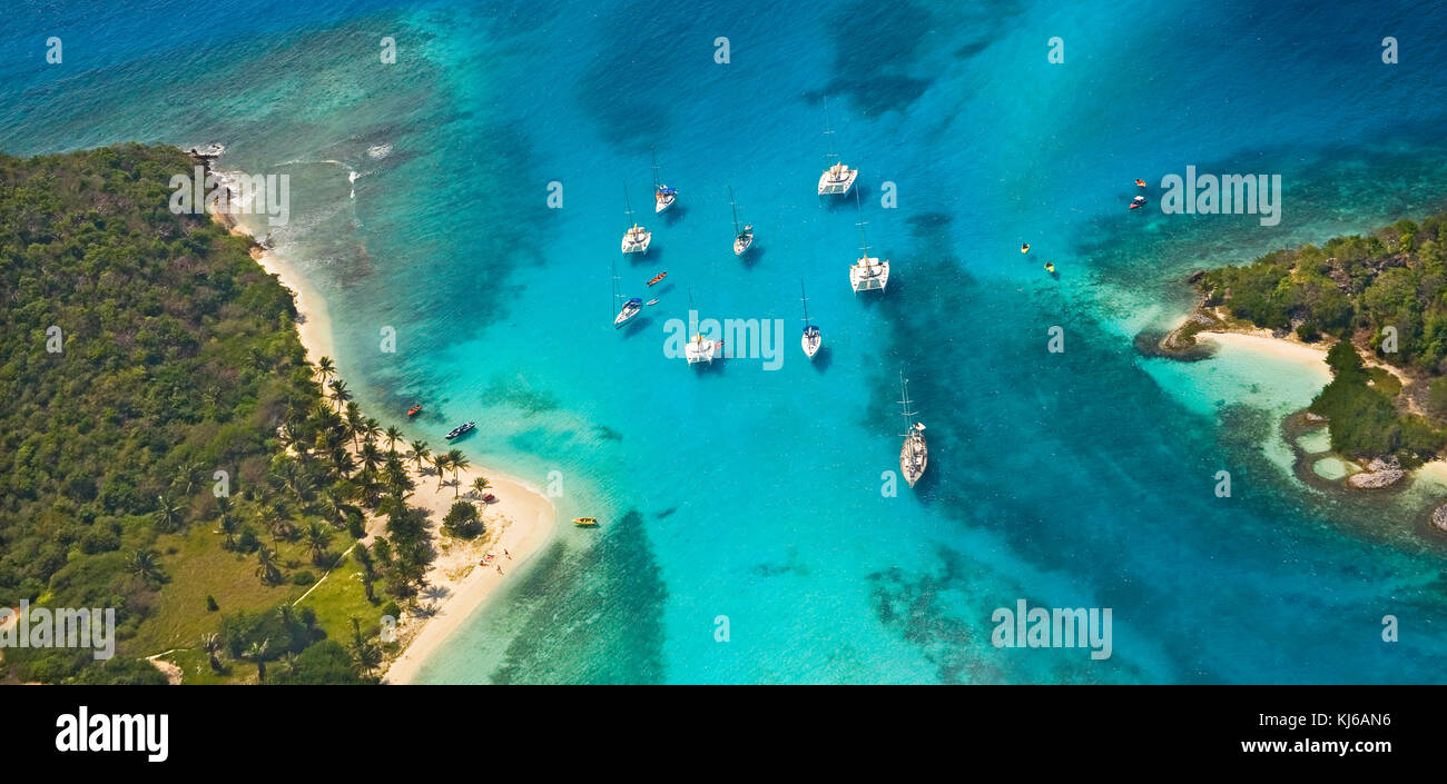 Tobago Cays in the Grenadines. Caribbean Stock Photo