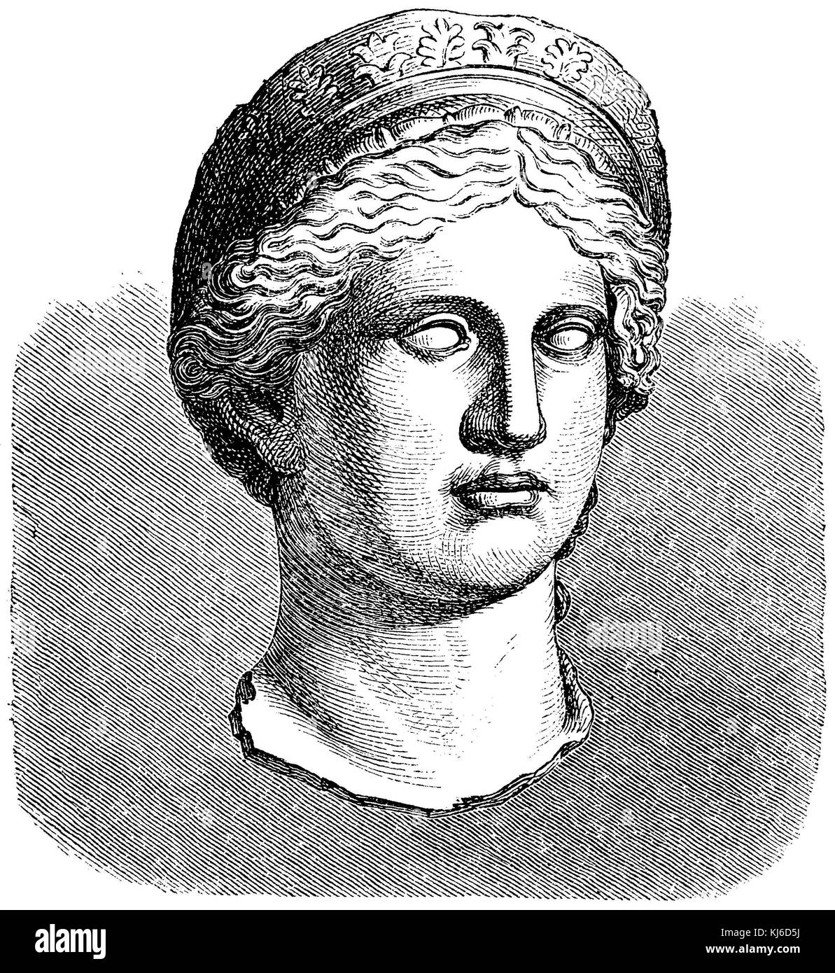 Head of Juno (Colossal Head from the Villa Ludovisi), highest-ranking Roman goddess (Haupt der Juno (Kolossalkopf aus der Villa Ludovisi), ranghöchste römische Göttin) Stock Photo