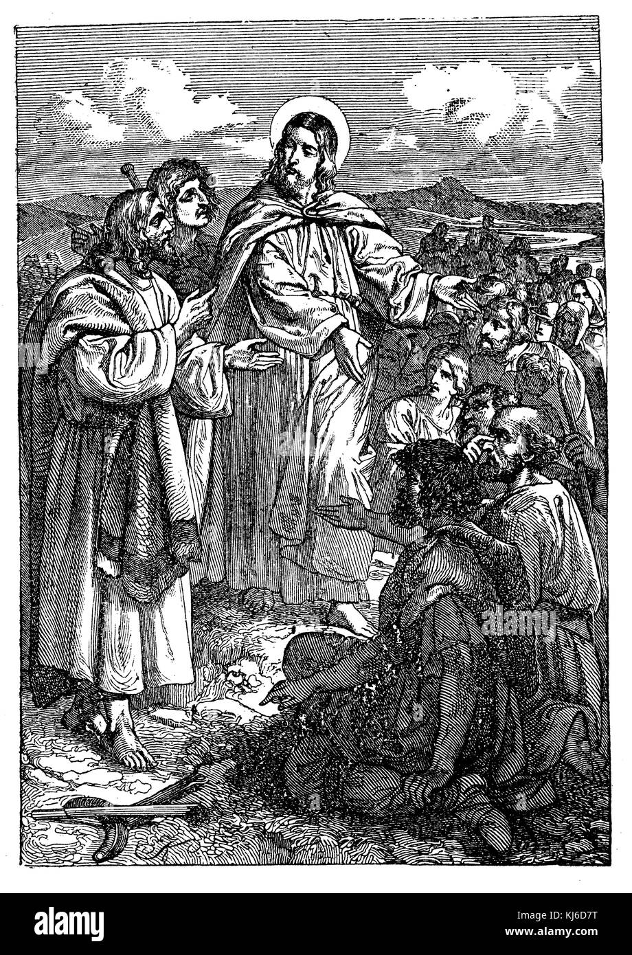 Jesus Christus teaches his disciples (Jesus Christus unterrichtet die Jünger) Stock Photo