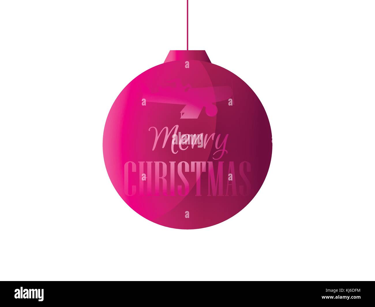 Christmas ball with Santa Claus on the plane Isolated on white background Vector illustration