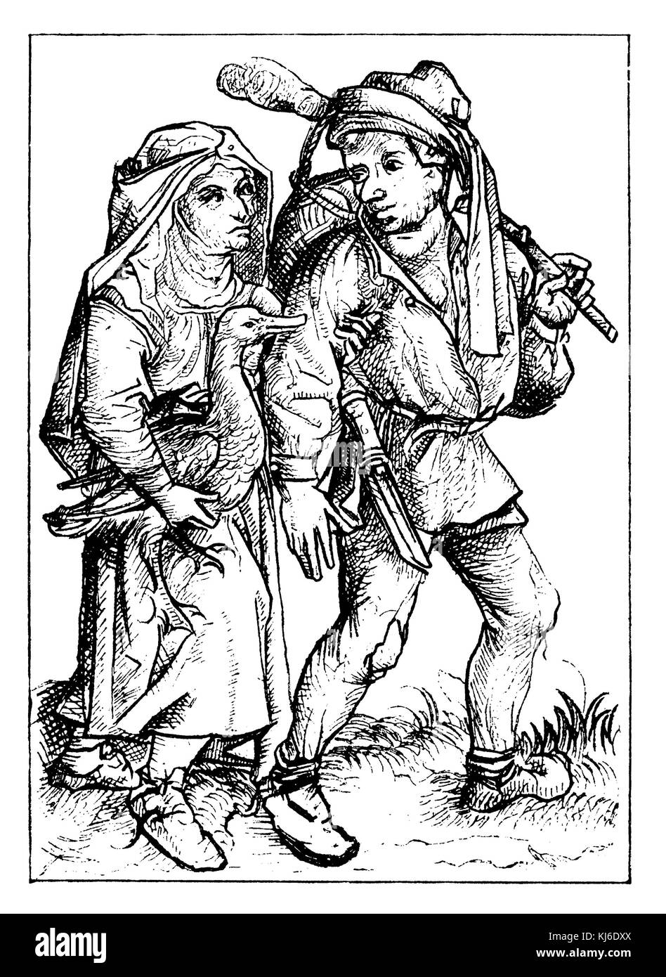 German farmers in the 15th century (Bauern im 15. Jahrhundert) Stock Photo