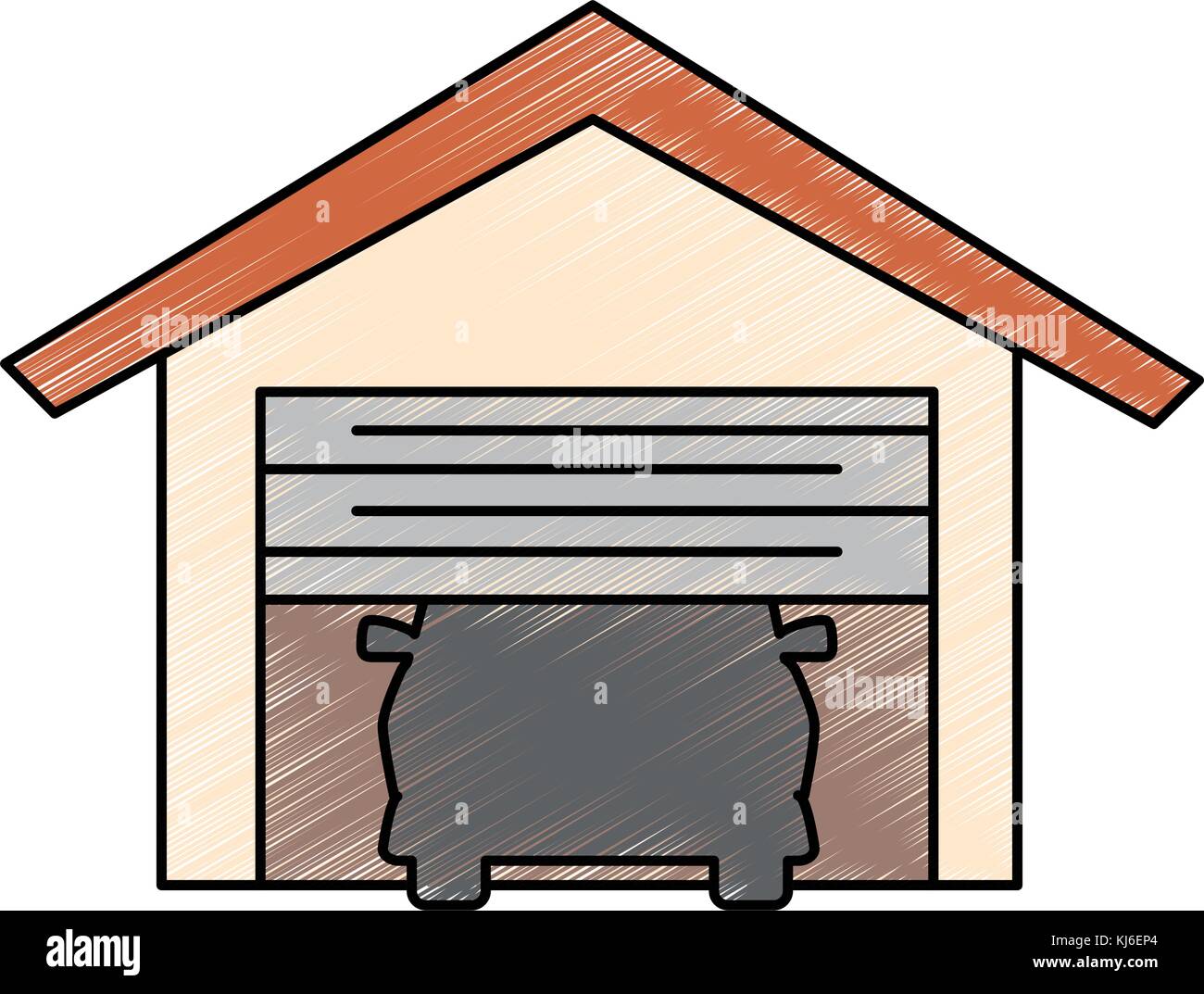 garage with car isolated icon Stock Vector Image & Art - Alamy